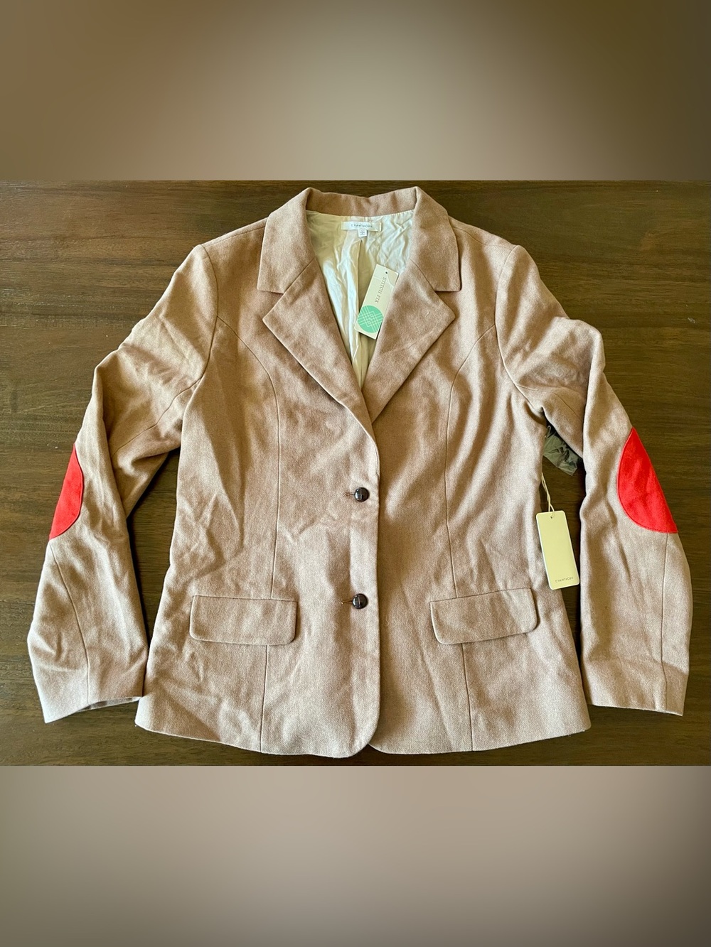 NWT – Stitch Fix 41 Hawthorn Camel Blazer w/Red Elbow Patches – Size Large